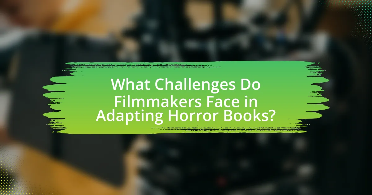 What Challenges Do Filmmakers Face in Adapting Horror Books?