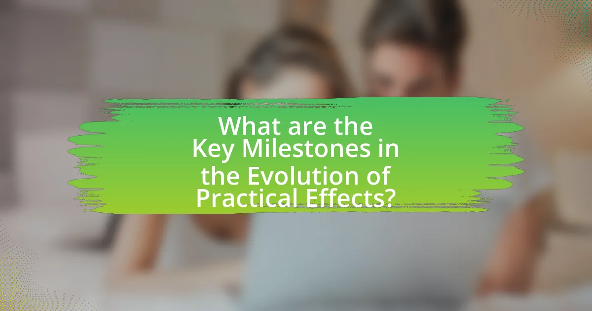 What are the Key Milestones in the Evolution of Practical Effects?