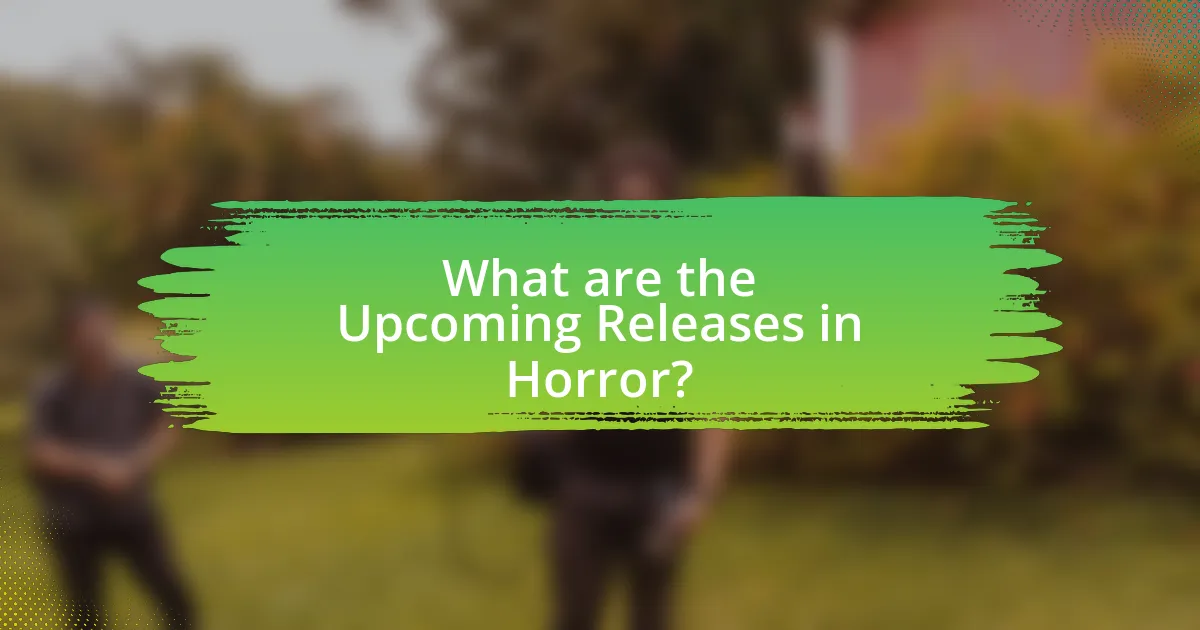 What are the Upcoming Releases in Horror?