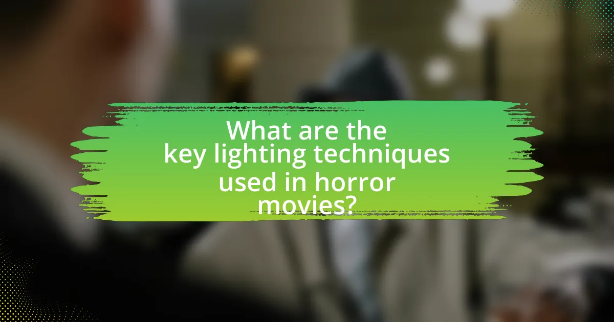 What are the key lighting techniques used in horror movies?