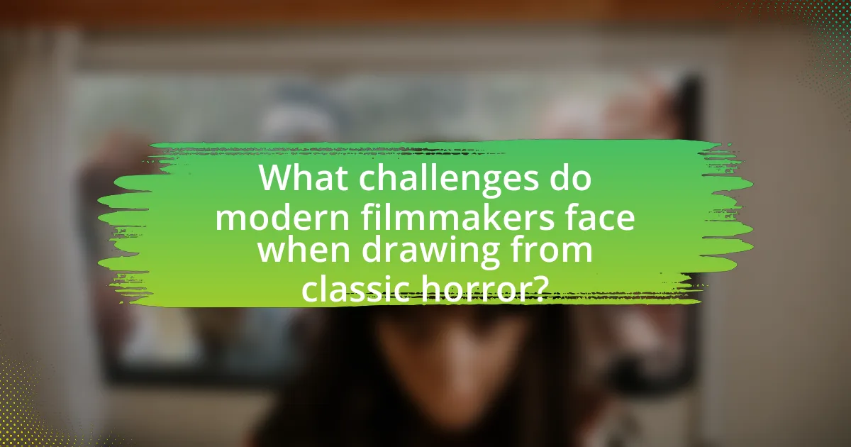 What challenges do modern filmmakers face when drawing from classic horror?
