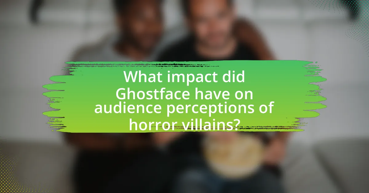 What impact did Ghostface have on audience perceptions of horror villains?