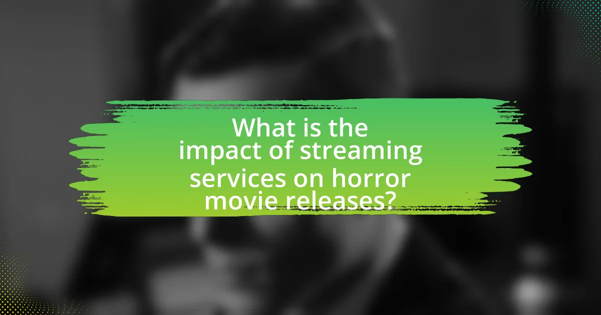 What is the impact of streaming services on horror movie releases?