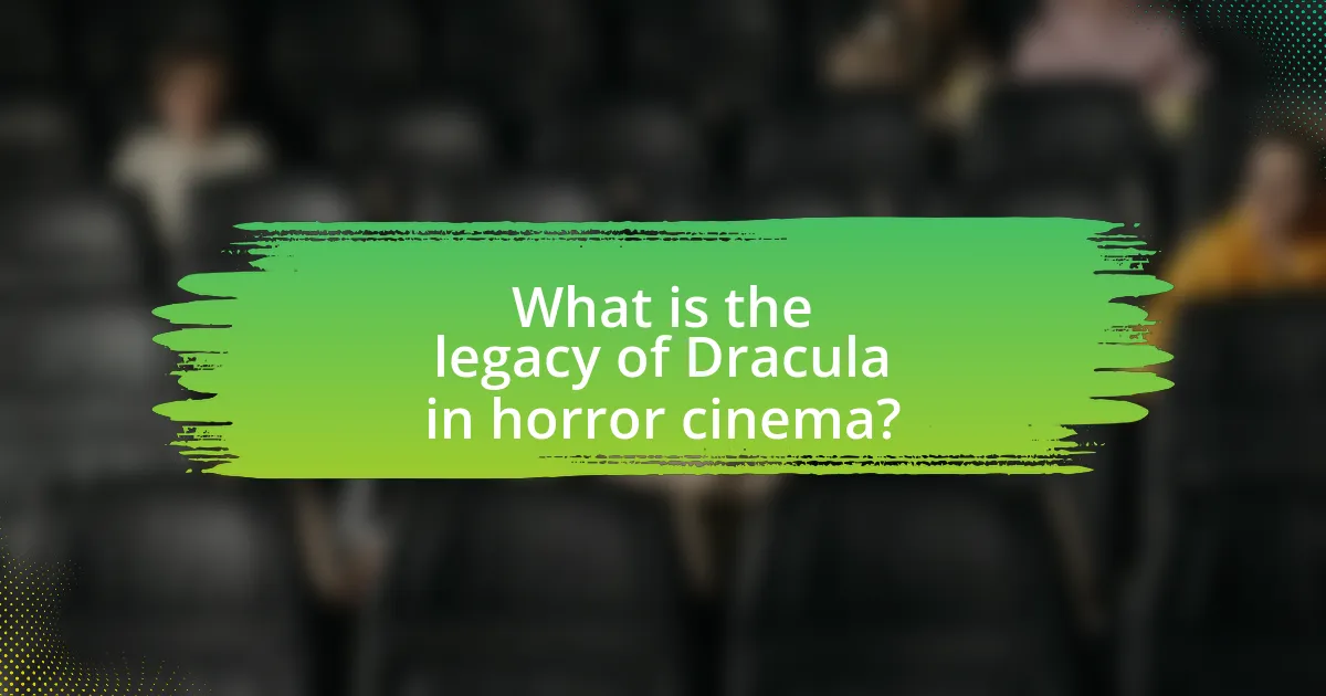 What is the legacy of Dracula in horror cinema?