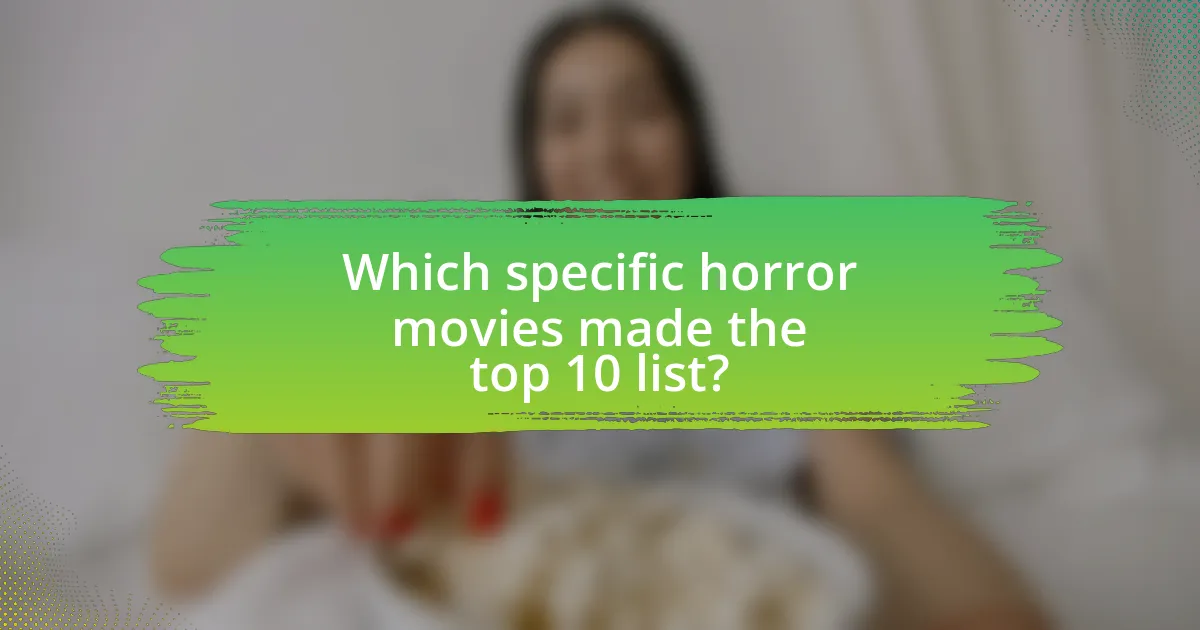 Which specific horror movies made the top 10 list?